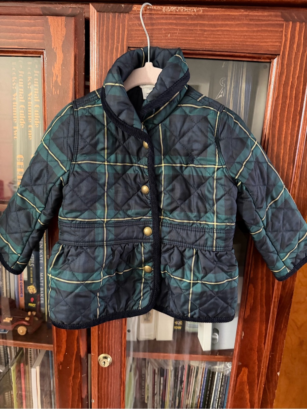 Ralph Lauren Quilted Plaid Infant Jacket - Green/Blue Size 12 Months - Picture 3 of 12